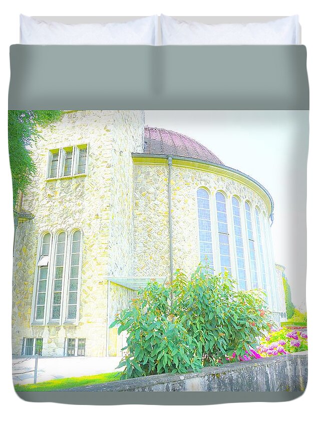 Rhineneck Duvet Cover featuring the photograph Rhineneck church by Merle Grenz