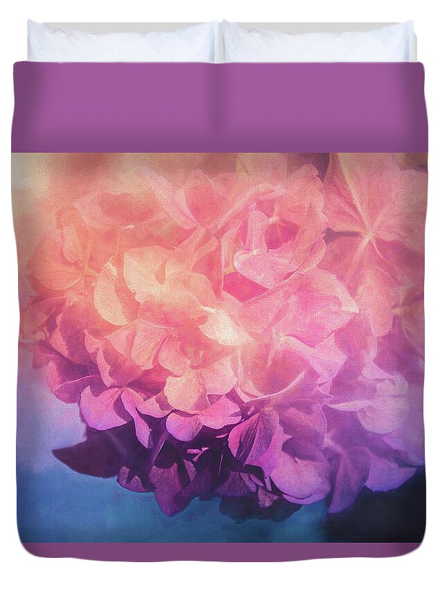 Rhododendron Duvet Cover featuring the mixed media Rhododendron 1 by Terry Davis