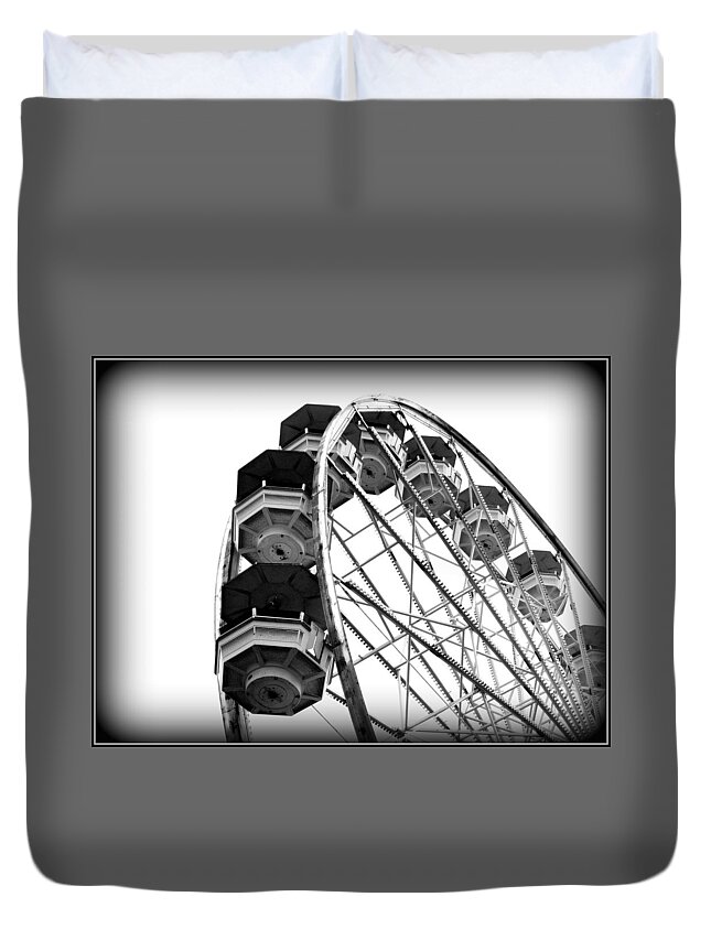 Black & White Duvet Cover featuring the photograph Ride 'Em High by Jen Whalen