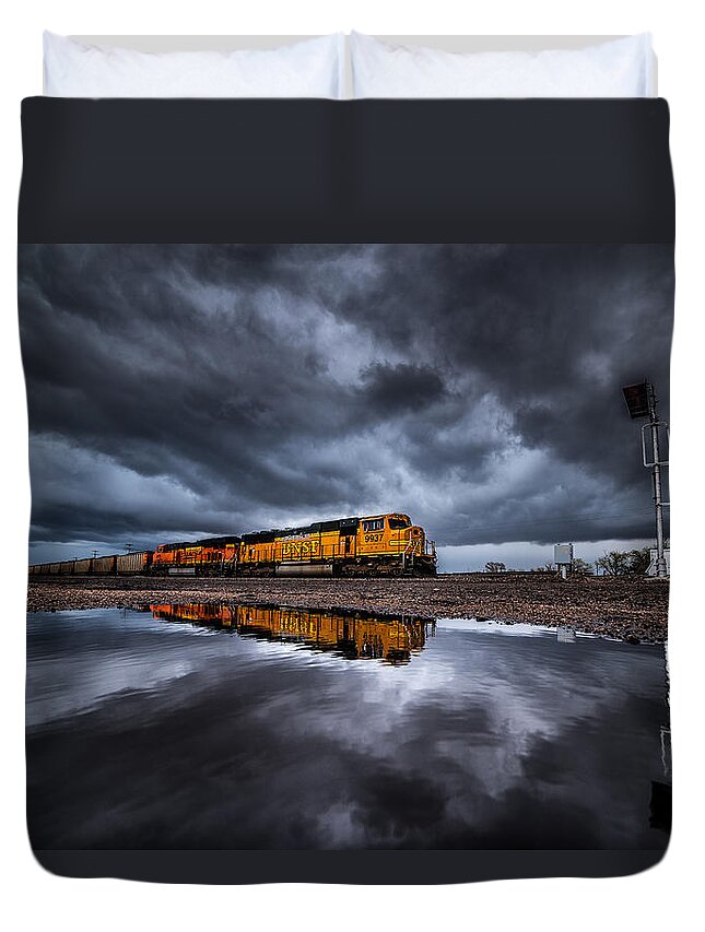 Storms Duvet Cover featuring the photograph Riding the Storm Out by Darren White