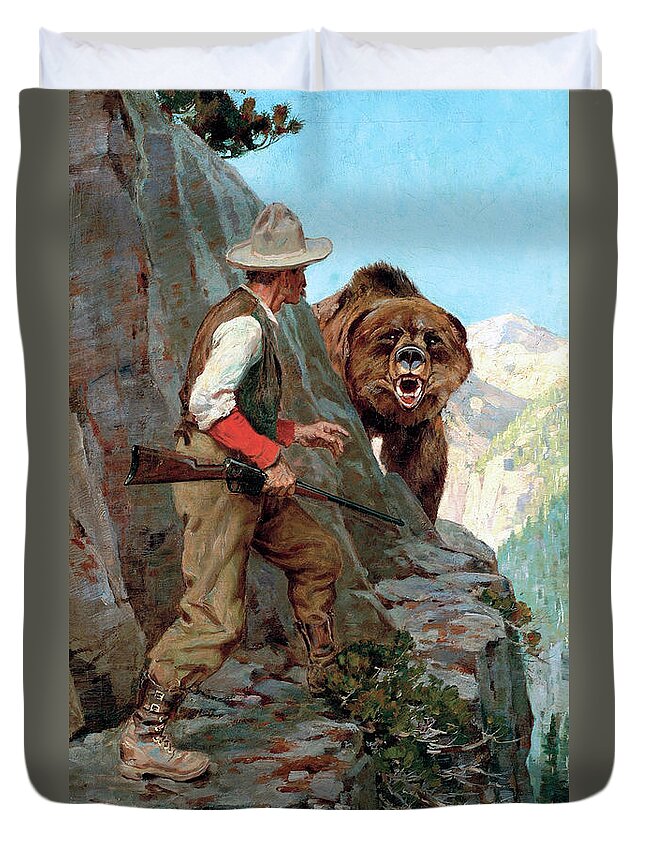 Outdoor Duvet Cover featuring the painting Right Of Way by Winfield Galleries