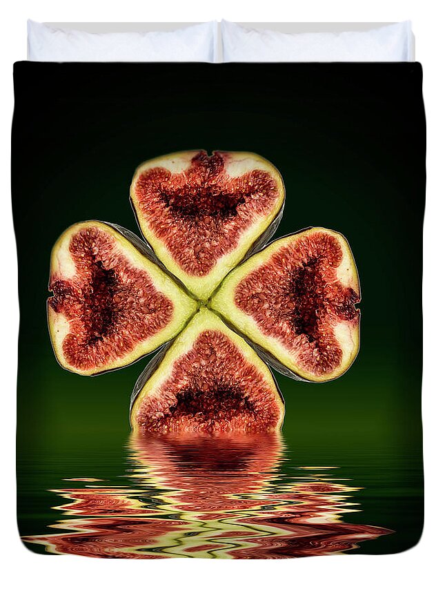 Figs Duvet Cover featuring the photograph Ripe Juicy Figs Fruit by David French