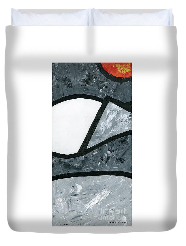 Abstract Duvet Cover featuring the painting Rise and Fall 3 by Diane Thornton