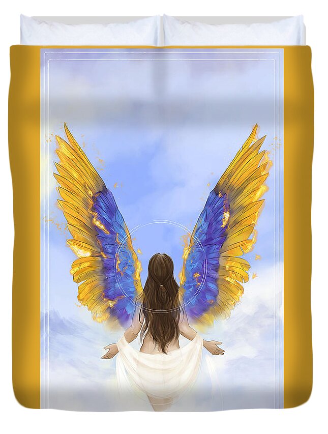 Phoenix Duvet Cover featuring the digital art Rise by Brandy Woods