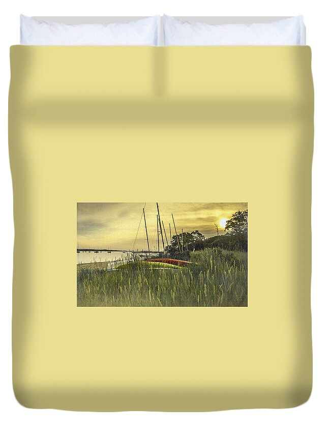 Sail Boats Duvet Cover featuring the photograph Rise n Shine by Mary Clough