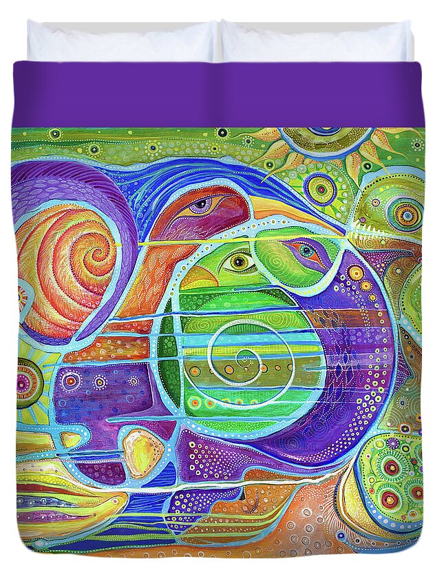 Rising Again Duvet Cover featuring the painting Rising Again - The Strength of the Human Spirit by Tanielle Childers