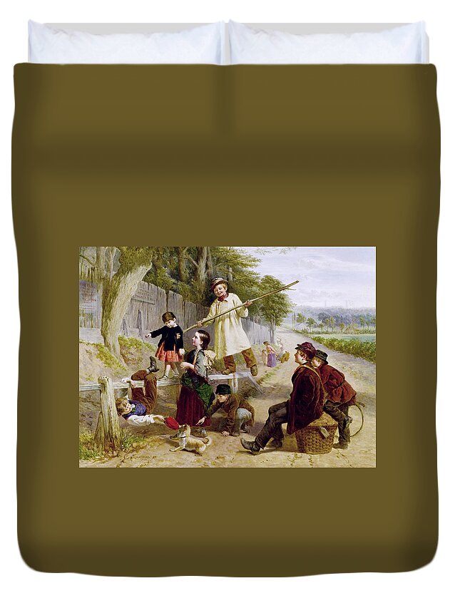 William Henry Knight Duvet Cover featuring the painting Rivals to Blondin by William Henry Knight