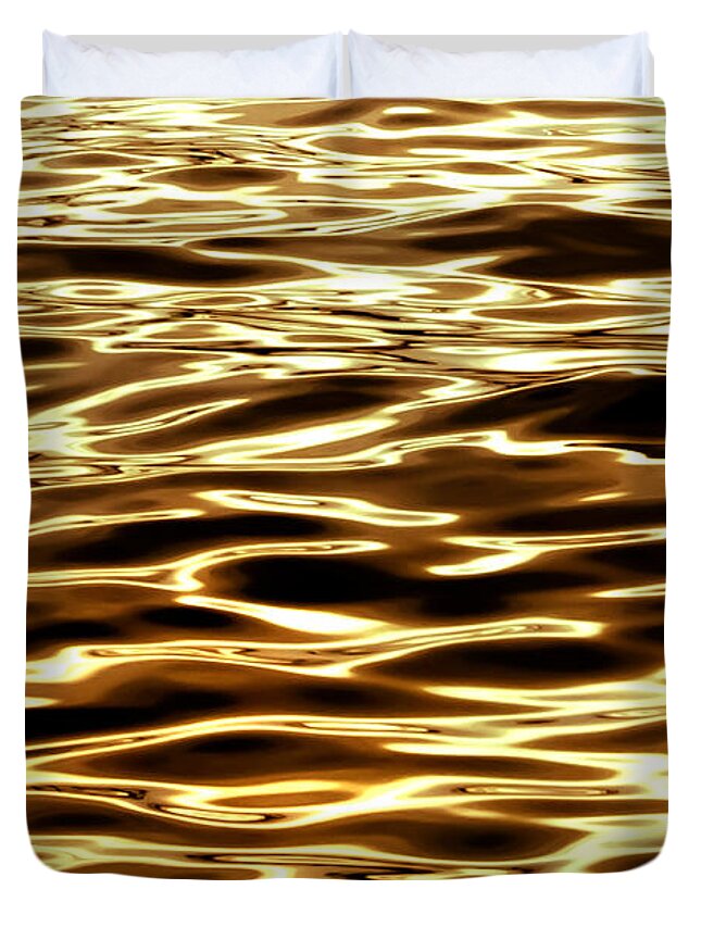 Abstract Duvet Cover featuring the photograph River Of Gold by Az Jackson