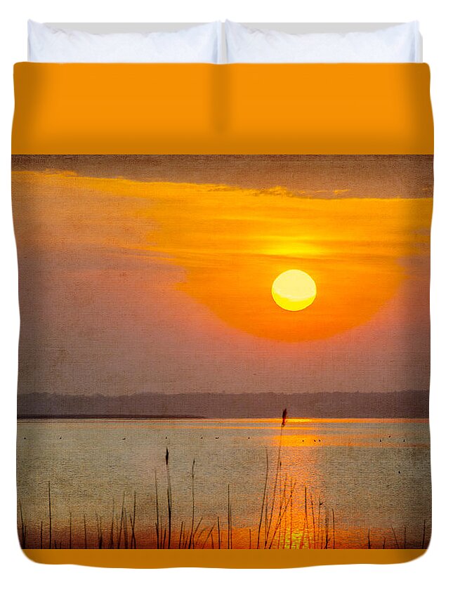 Sunset Duvet Cover featuring the photograph River of Light by Cathy Kovarik