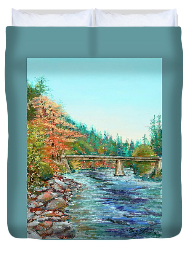 River Duvet Cover featuring the pastel Riverdance by Mary Benke