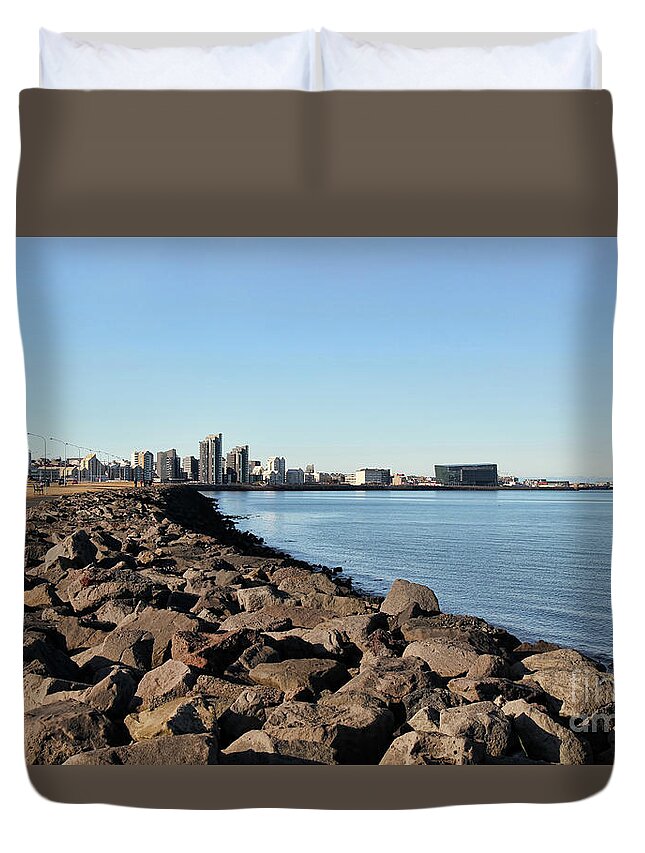 Reykjavik Duvet Cover featuring the photograph Road to Reykjavik by Jasna Buncic