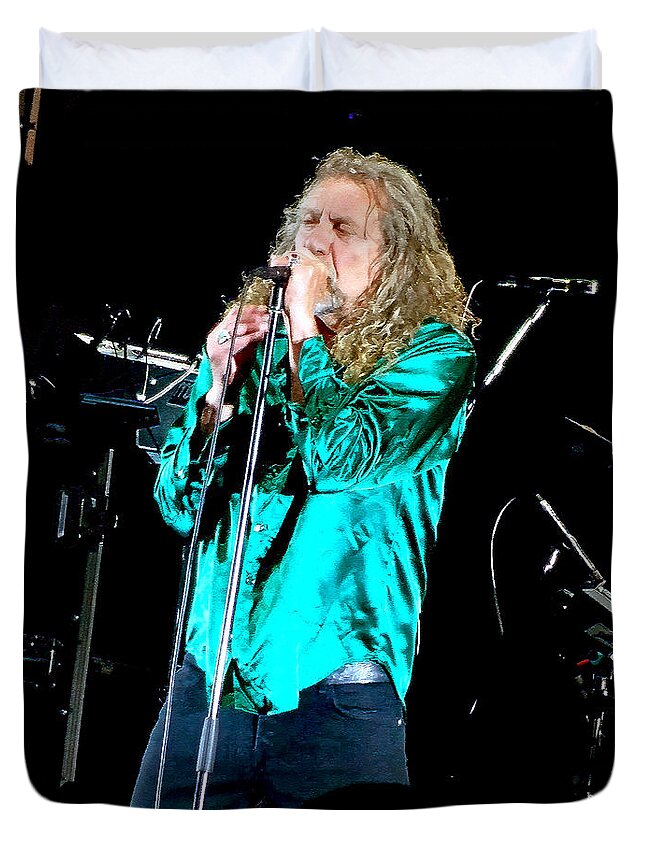 Robert Plant And The Sensational Space Shifters Us Tour 2015 Duvet Cover featuring the photograph Robert Plant and the Sensational Space Shifters.3 by Tanya Filichkin