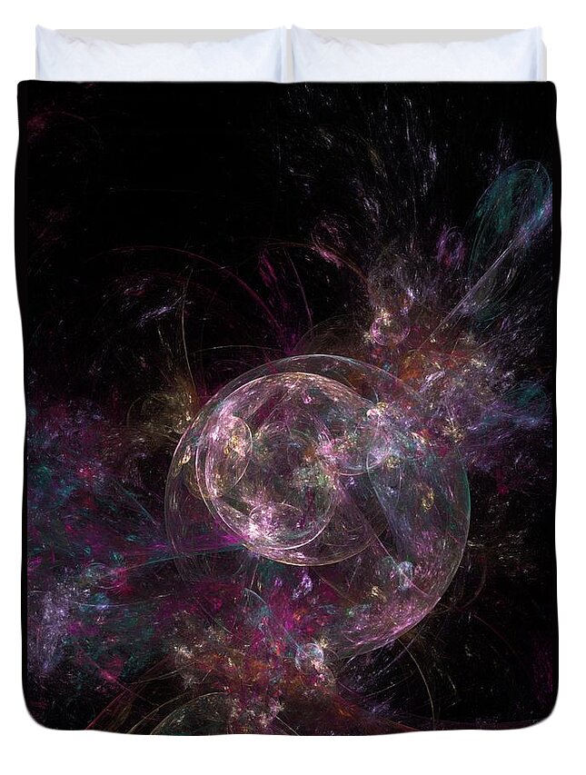 Fantasy Duvet Cover featuring the digital art Robot New Years Eve by David Lane