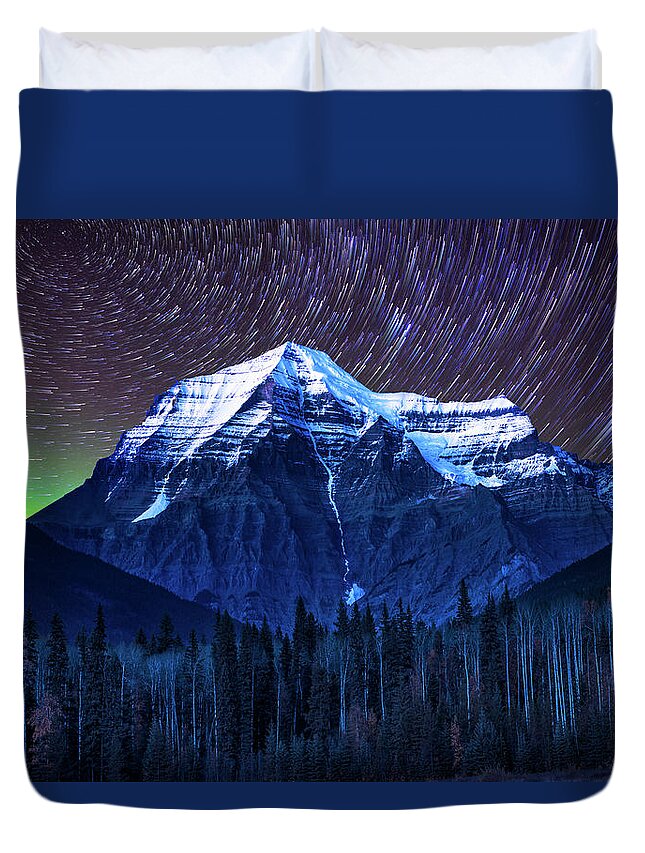 Alberta Duvet Cover featuring the photograph Robson Stars by John Poon