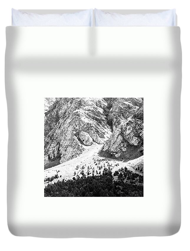 Leicagram Duvet Cover featuring the photograph Rock & Forest by Aleck Cartwright