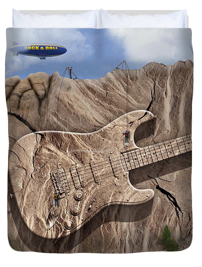 Surrealism Duvet Cover featuring the photograph Rock and Roll Park 2 by Mike McGlothlen