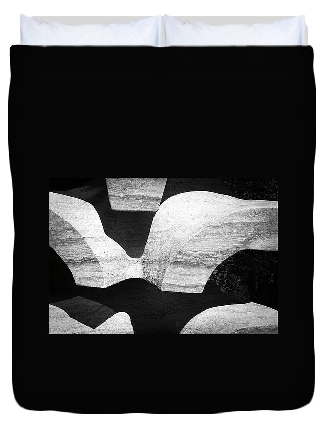 Rock Duvet Cover featuring the photograph Rock And Shadow by Catherine Lau
