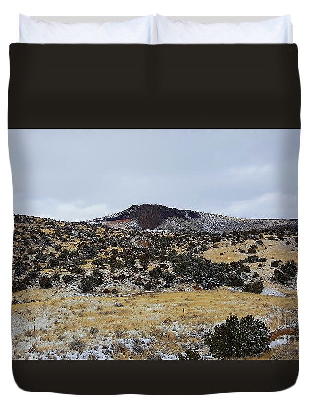 Southwest Landscape Duvet Cover featuring the photograph Rock face by Robert WK Clark