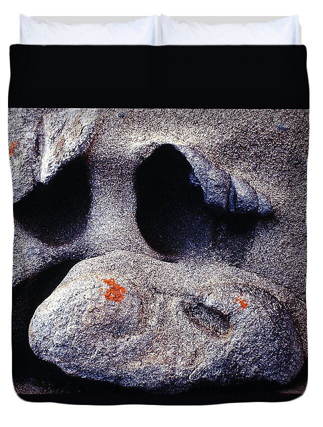 Face Duvet Cover featuring the photograph Rock Face by Ted Keller