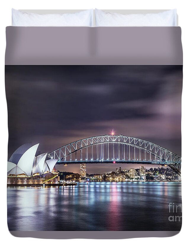 Kremsdorf Duvet Cover featuring the photograph Rock Into The Night by Evelina Kremsdorf