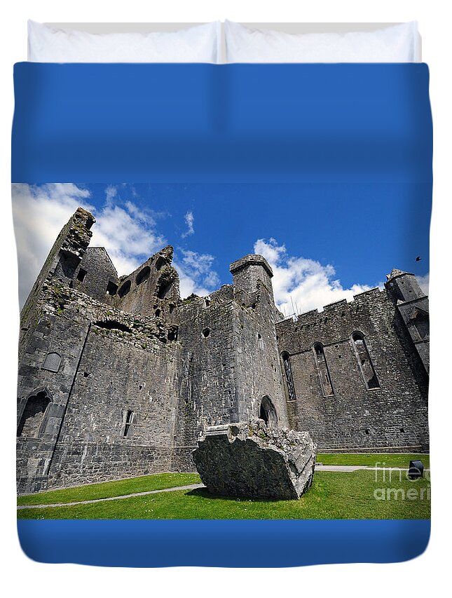 Rock Of Cashel Duvet Cover featuring the photograph Rock of Cashel by Cindy Murphy - NightVisions 