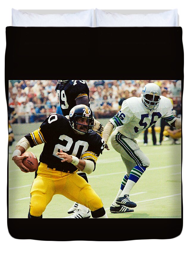 Pittsburgh Steelers Duvet Cover featuring the photograph Rocky Bleier by Positive Images