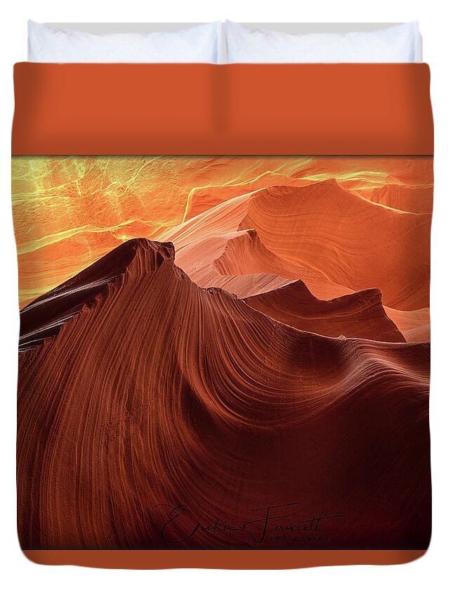 Sandstone Duvet Cover featuring the photograph Rocky Mountain Sunrise by Erika Fawcett