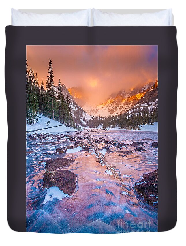 Mountain Duvet Cover featuring the photograph Rocky Mountain Sunrise by Steven Reed