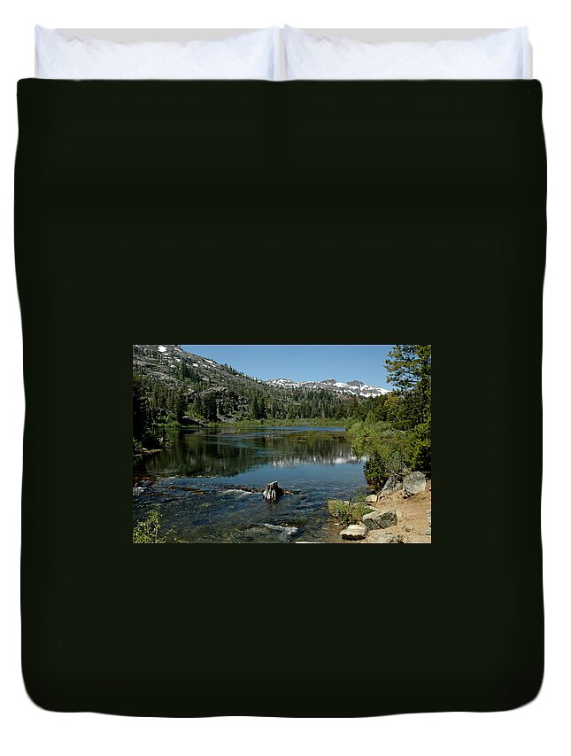 Usa Duvet Cover featuring the photograph Rocky Shore Lily Lake by LeeAnn McLaneGoetz McLaneGoetzStudioLLCcom