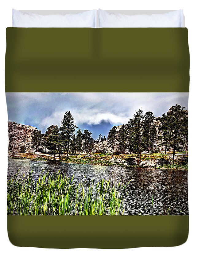 Nature Duvet Cover featuring the photograph Rocky Waters by Deborah Klubertanz