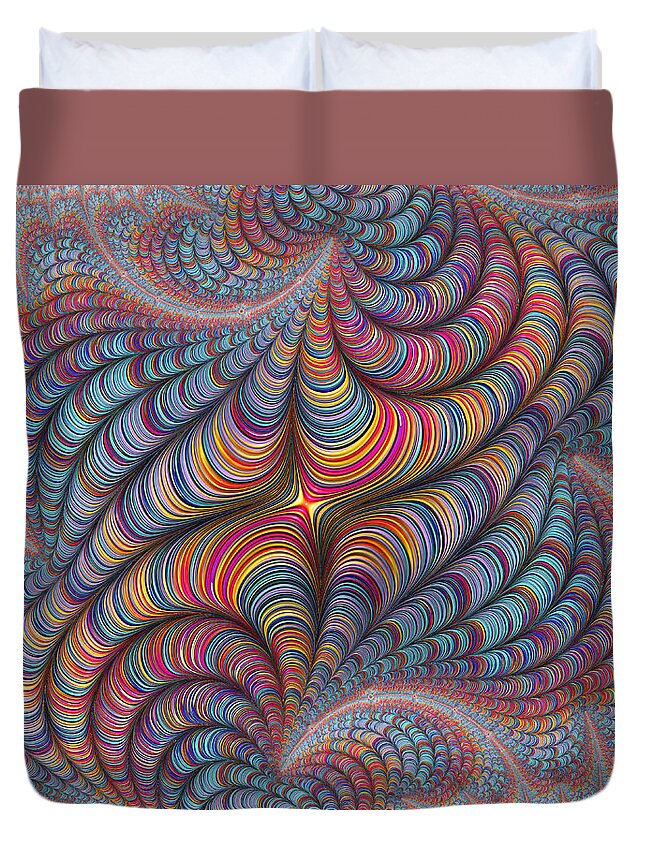 Abstract Duvet Cover featuring the digital art Rolled Blanket Bingo by Michele A Loftus