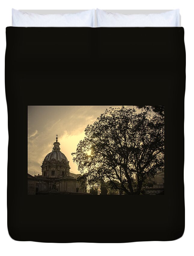 Italy Duvet Cover featuring the photograph Roman sunsets by AM FineArtPrints
