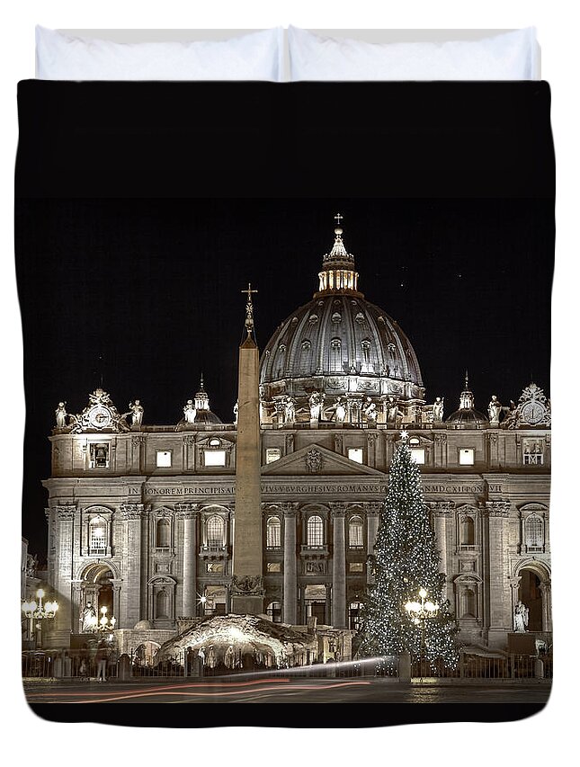St. Peter's Square Duvet Cover featuring the photograph Rome Vatican by Joana Kruse