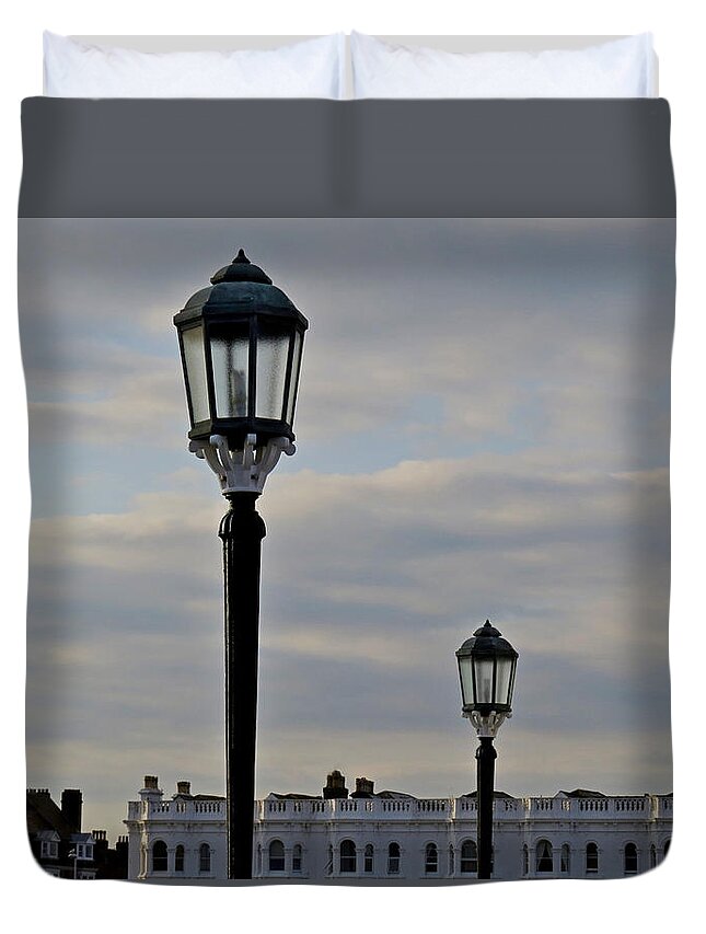 Lamps Duvet Cover featuring the photograph Roof Lights by John Topman