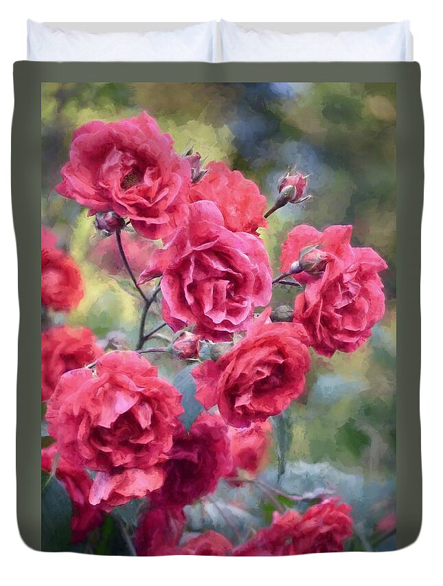Floral Duvet Cover featuring the photograph Rose 348 by Pamela Cooper