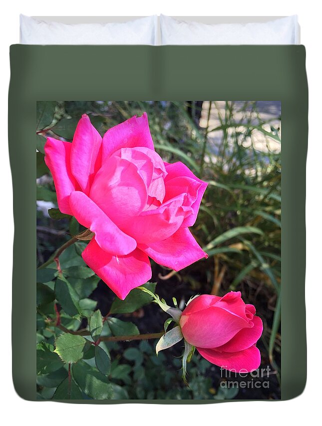 Rose Duvet Cover featuring the photograph Rose Duet by CAC Graphics