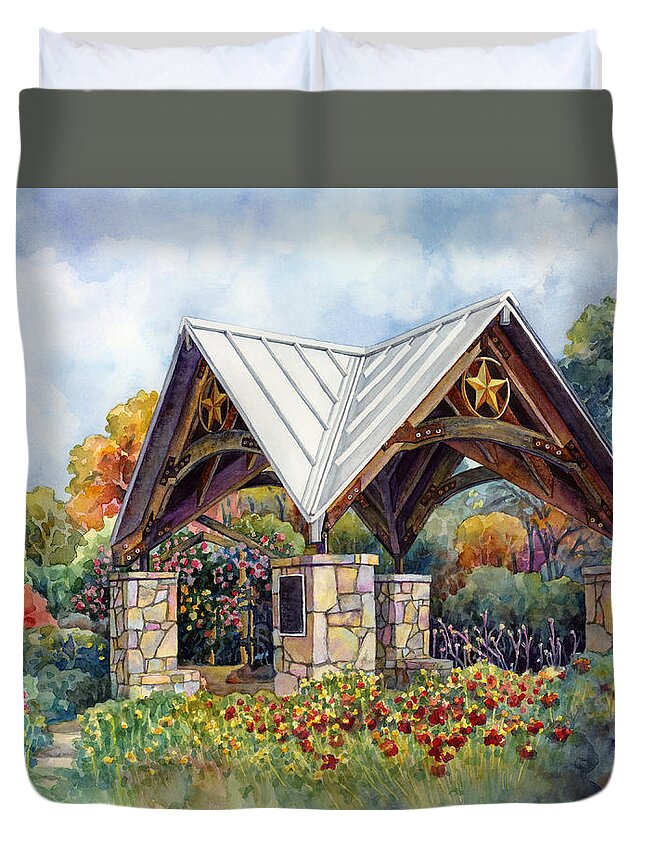 Rose Duvet Cover featuring the painting Rose Garden by Hailey E Herrera