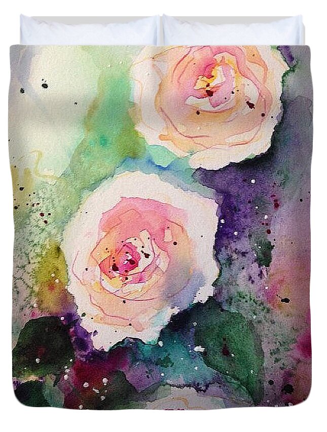 Rose Duvet Cover featuring the painting Roses by Britta Zehm