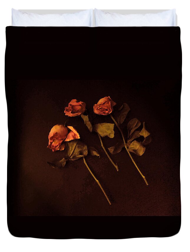 Cedric Hampton Duvet Cover featuring the photograph Roses In Amber Light by Cedric Hampton