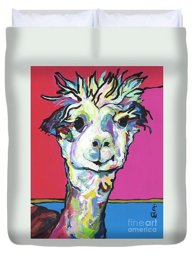 Alpaca Duvet Cover featuring the painting Rosie by Pat Saunders-White