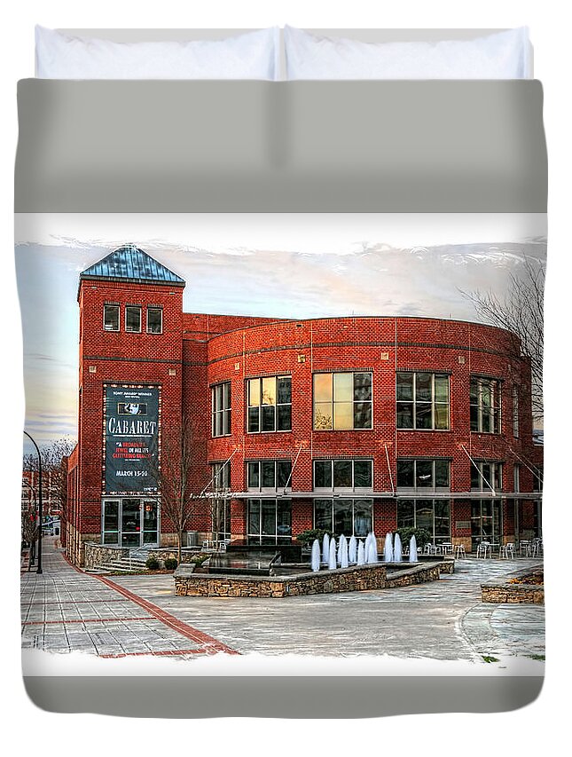 The Peace Center Greenville Duvet Cover featuring the photograph Rough Edge Gunter Theater At The Peace Center, Greenville South Carolina by Carol Montoya