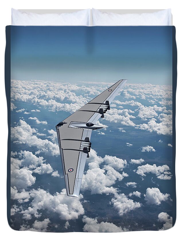 Northrop Corporation Duvet Cover featuring the digital art Royal Air Force Flying Wing by Erik Simonsen