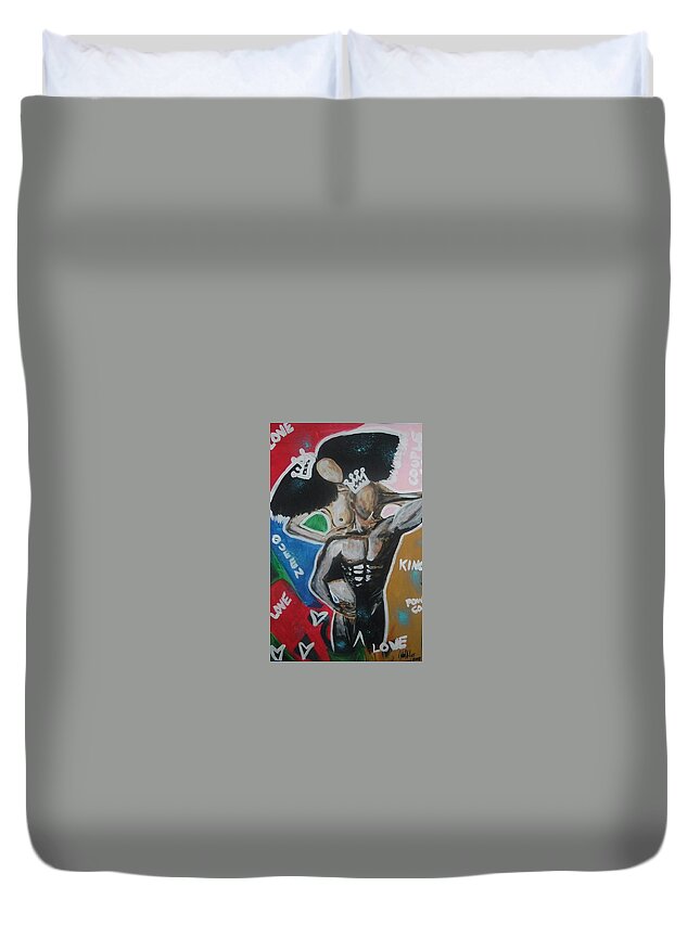 Love Duvet Cover featuring the painting Royal Love by Antonio Moore