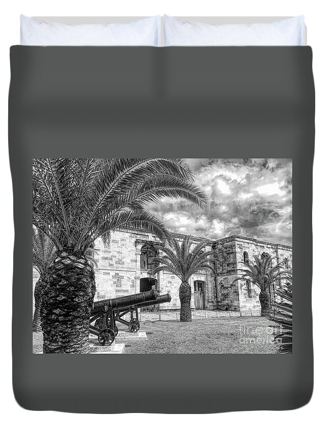Royal Naval Dockyard Fort Duvet Cover featuring the photograph Royal Navy Dockyard Fort - Bermuda by Luther Fine Art