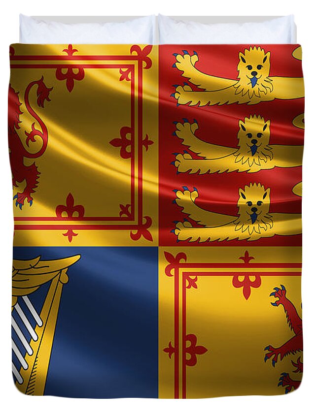 'royal Collection' By Serge Averbukh Duvet Cover featuring the digital art Royal Standard of the United Kingdom in Scotland by Serge Averbukh