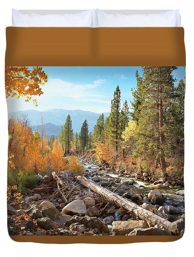 Autumn Duvet Cover featuring the photograph Rugged Sierra Beauty by Brian Tada