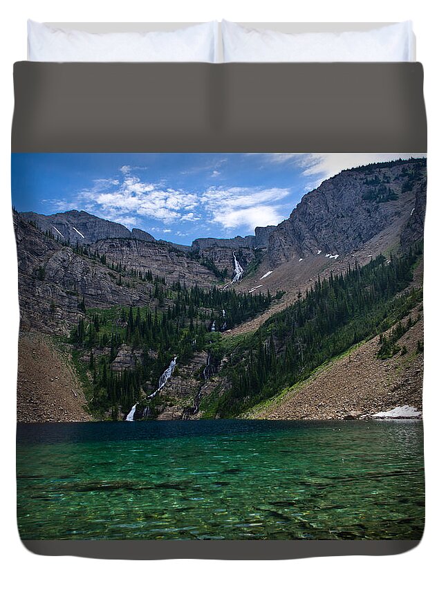 Mountain Duvet Cover featuring the photograph Rumble Lake by Jedediah Hohf