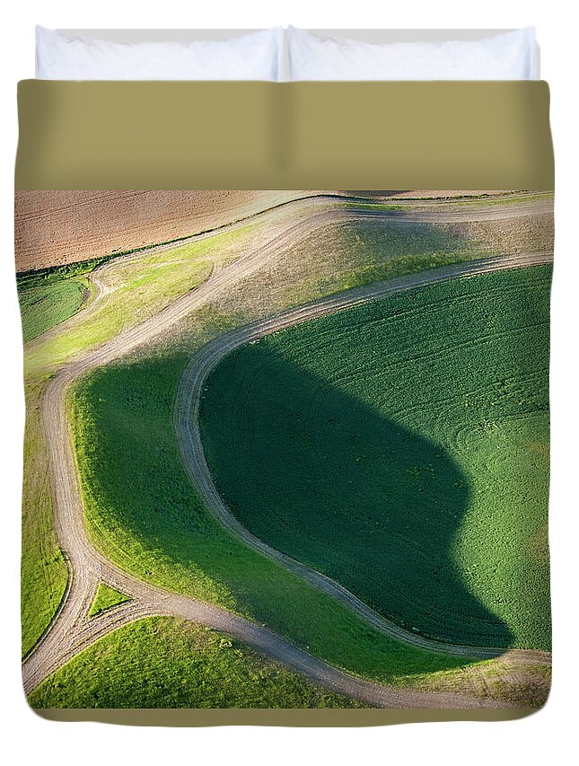 Aerial Duvet Cover featuring the photograph Rural Intersection by Doug Davidson