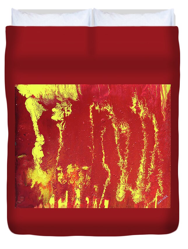Fusionart Duvet Cover featuring the painting Rusted Sun by Ralph White