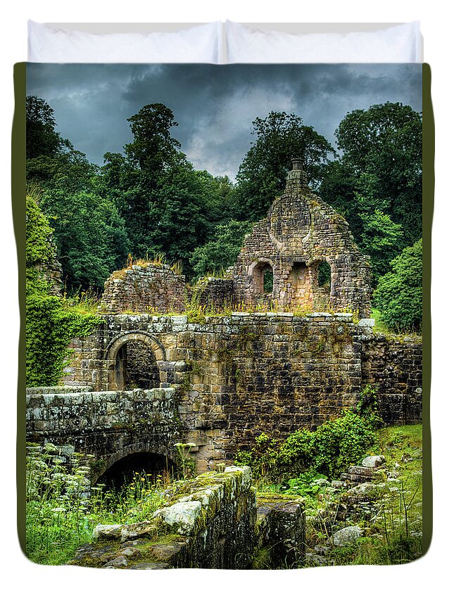 Europe Duvet Cover featuring the photograph Rustic Abbey Remains by Dennis Dame